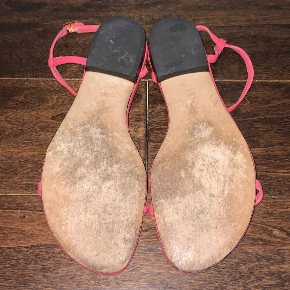 Cole Haan Air Halsey Salmon Color Leather T-Strap Sandals Flats Size 8.5 - Picture 5 of 10